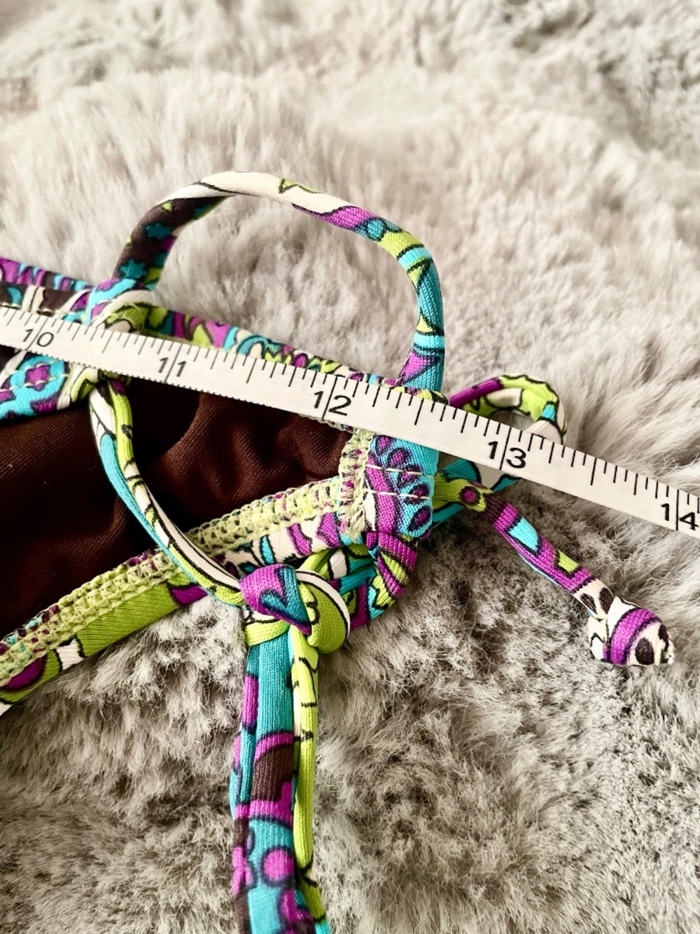 Pualani Hawaii Bikini Bottoms - Paisley Blue Green Tie Side - Size Medium - Picture 5 of 8